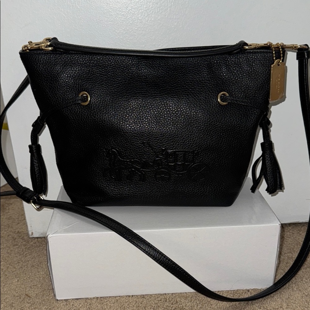 Coach Black Leather Shoulder Bag